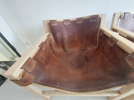 Image 1 of 2x Vintage Saddle Leather Loungechairs