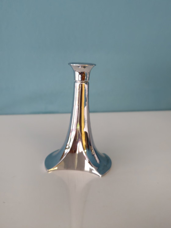 Image 1 of Set WMF Germania Portacandele Vintage Placcato Argento Portacandele Candelieri 