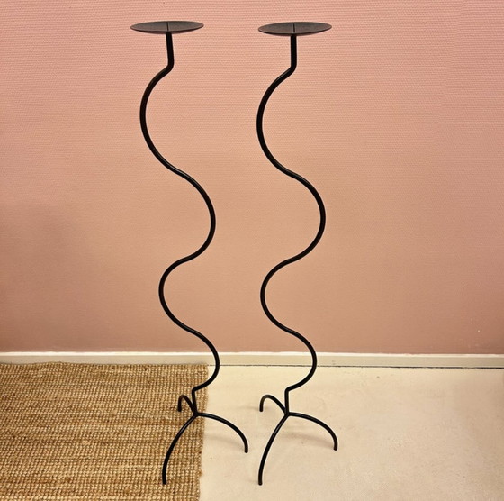 Image 1 of Swirly Metal Candlesticks