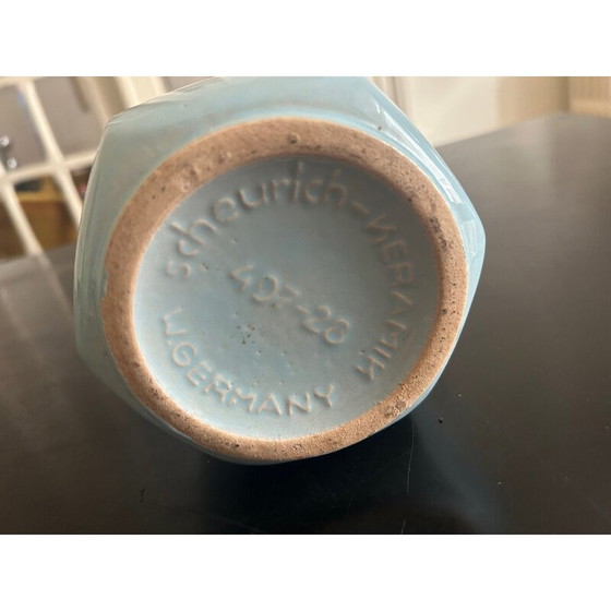 Image 1 of Vaso vintage in ceramica blu smaltata per Scheurich West, Germania Ovest 1970