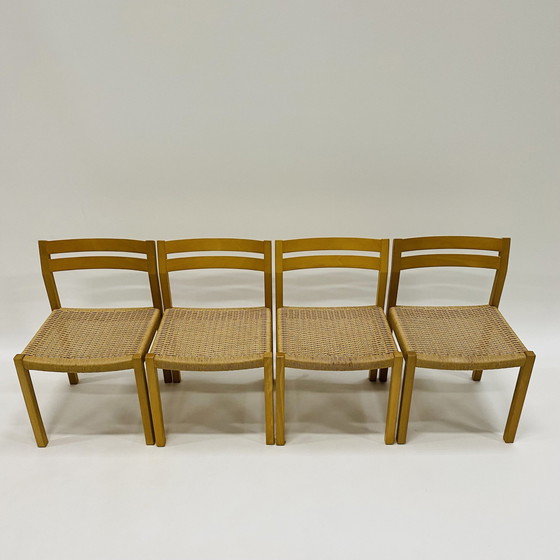 Image 1 of 4X Jl Moller Dining Chairs Papercord