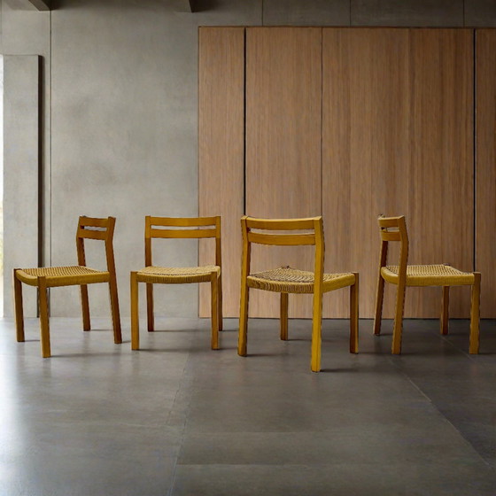 Image 1 of 4X Jl Moller Dining Chairs Papercord