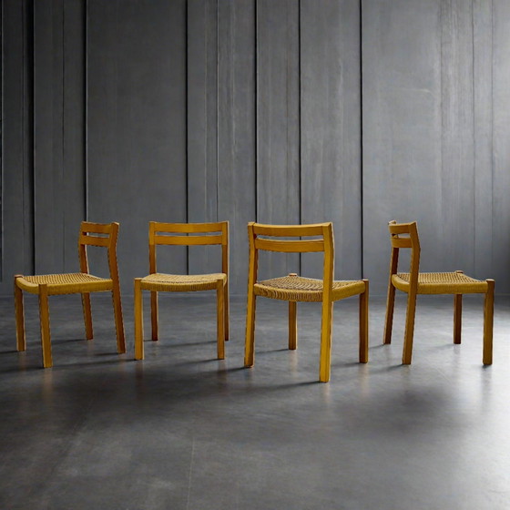 Image 1 of 4X Jl Moller Dining Chairs Papercord