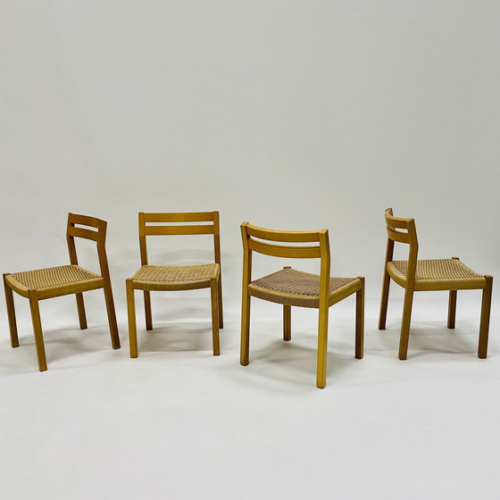 Image 1 of 4X Jl Moller Dining Chairs Papercord