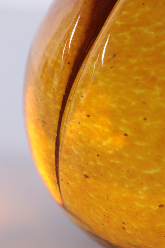 Image 1 of Glass Paperweight peach orange ball