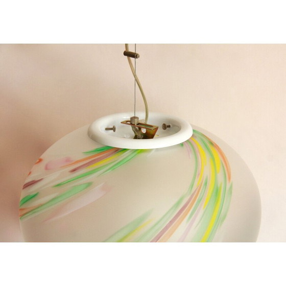 Image 1 of Vintage Primavera pastel Murano glass pendant lamp, Italy 1970s