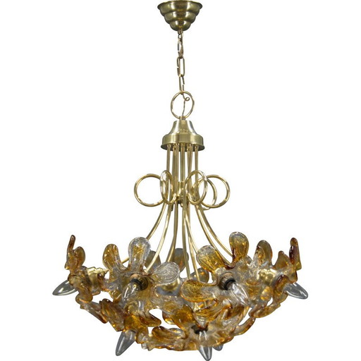 Vintage Murano glass chandelier, Italy 1990s
