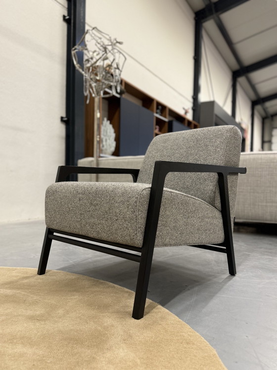 Image 1 of Harvink Splinter Armchair Gray Wool Fabric Black Frame