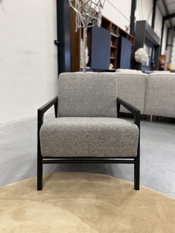 Image 1 of Harvink Splinter Armchair Gray Wool Fabric Black Frame