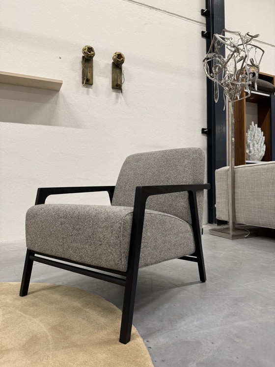 Image 1 of Harvink Splinter Armchair Gray Wool Fabric Black Frame