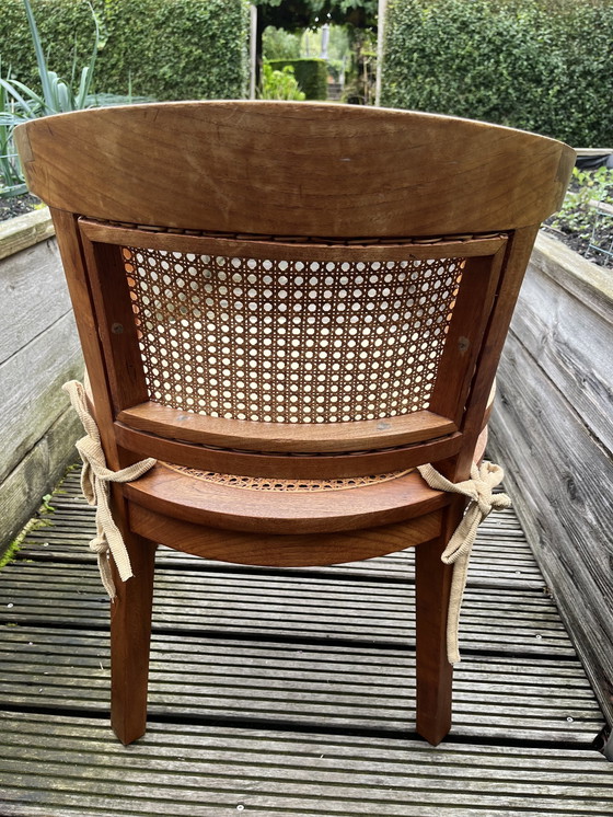 Image 1 of 2x Habitat Chairs, Webbing, Solid Teak.