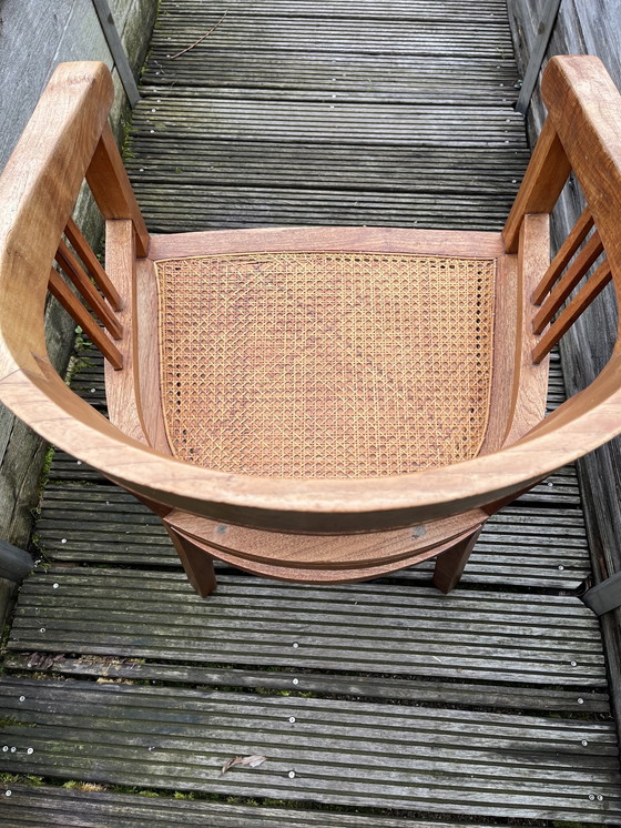 Image 1 of 2x Habitat Chairs, Webbing, Solid Teak.