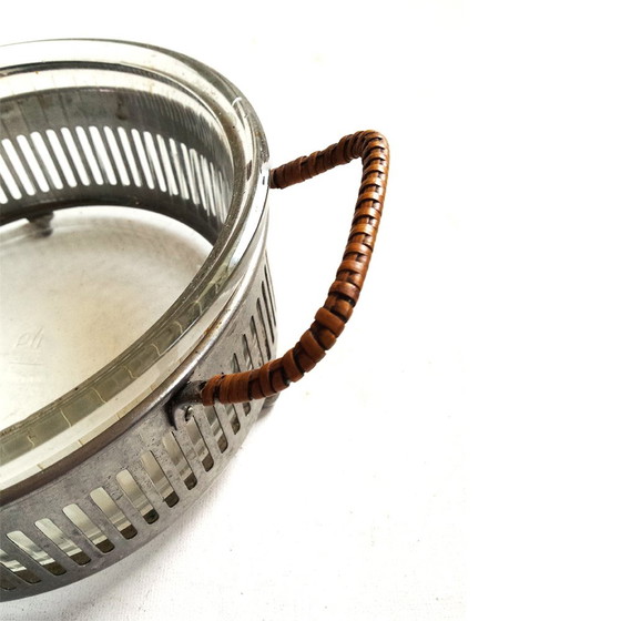 Image 1 of Ciotola vintage con manici in rattan di Pyrex Sedlex