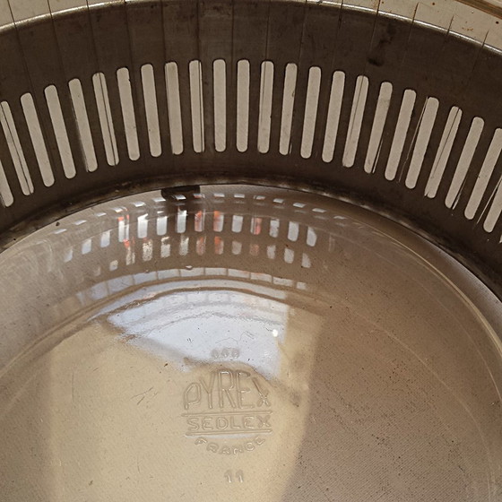 Image 1 of Ciotola vintage con manici in rattan di Pyrex Sedlex