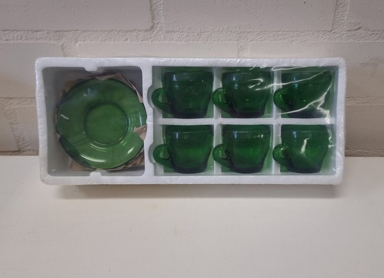 Image 1 of 2046 Vintage Design Green Cups And Saucers