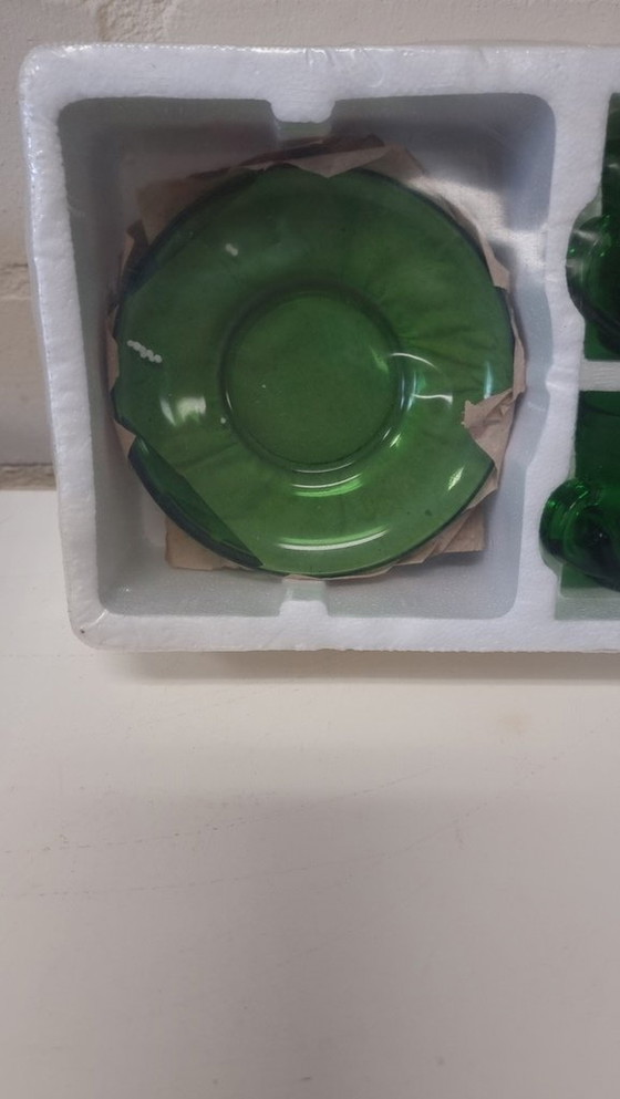Image 1 of 2046 Vintage Design Green Cups And Saucers