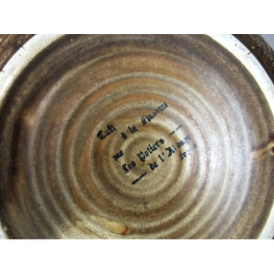 Image 1 of Set di zuppiera vintage e 10 piatti piani in ceramica per Potier de l'Abbaye, anni '60