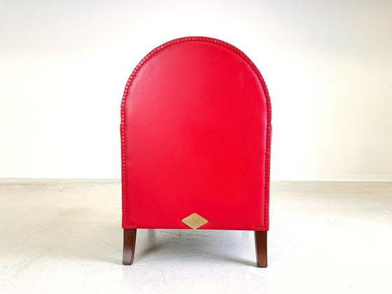 Image 1 of Lyra Armchair Poltrona Frau By Renzo Frau Leather Red Lira