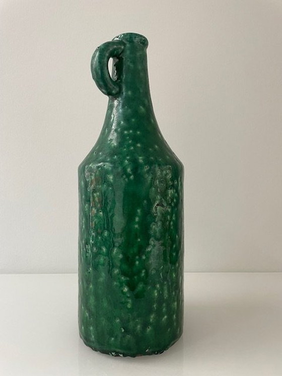 Image 1 of Set Of 2 Green Glazed Vases