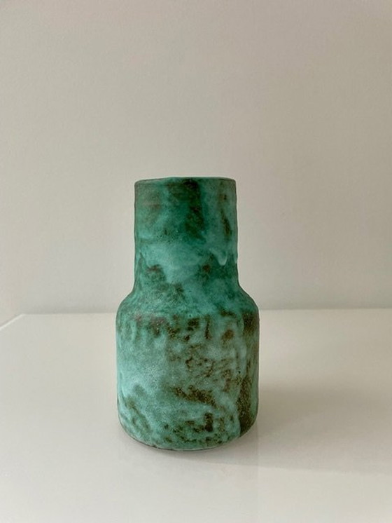 Image 1 of Set Of 2 Green Glazed Vases