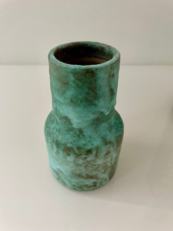 Image 1 of Set Of 2 Green Glazed Vases