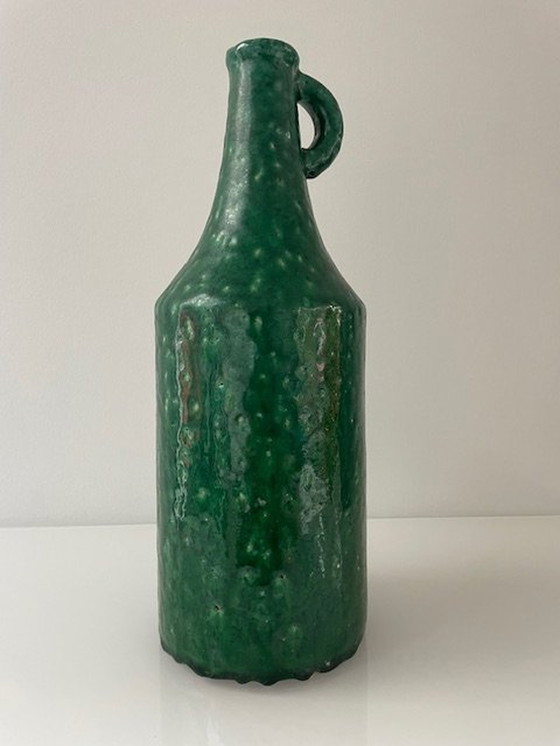 Image 1 of Set Of 2 Green Glazed Vases