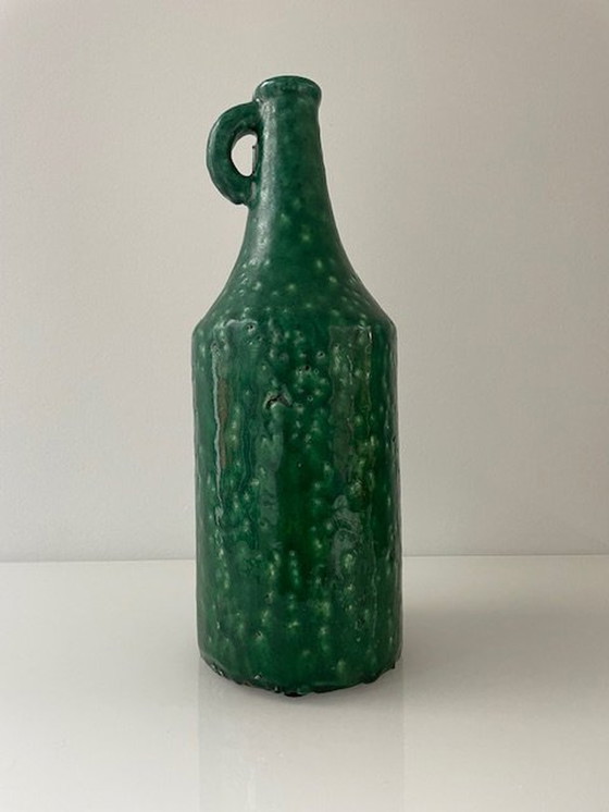 Image 1 of Set Of 2 Green Glazed Vases