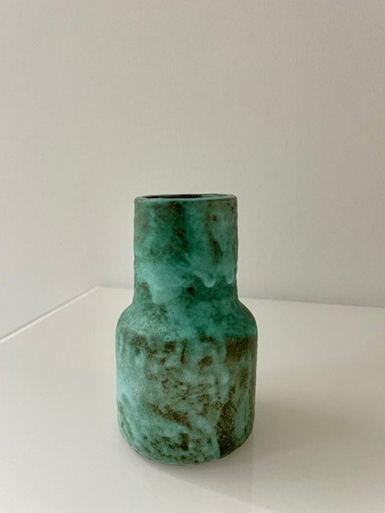 Image 1 of Set Of 2 Green Glazed Vases