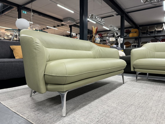 Image 1 of Leolux Lindo 2.5 & 3 seater sofa Senso Wasabi