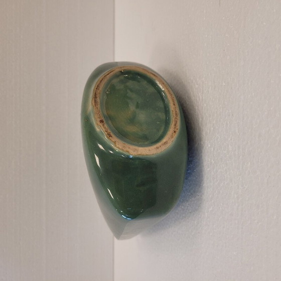 Image 1 of Vintage handmade vase in organic green, France 1970