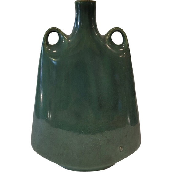 Image 1 of Vintage handmade vase in organic green, France 1970