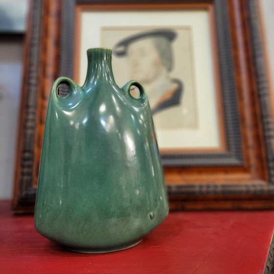 Image 1 of Vintage handmade vase in organic green, France 1970