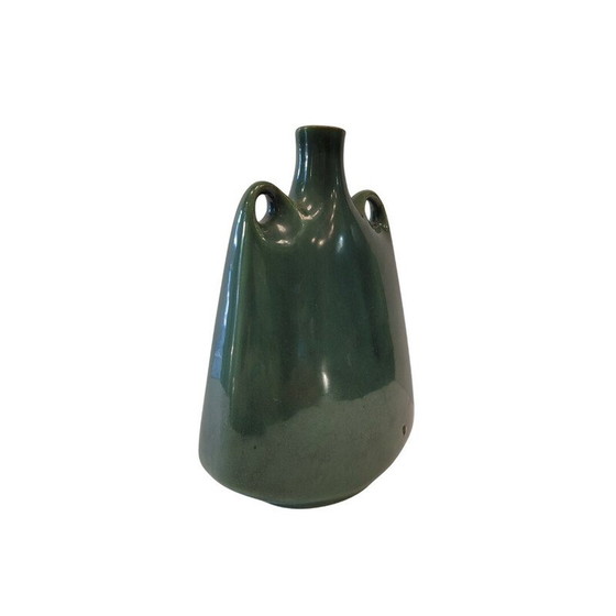 Image 1 of Vintage handmade vase in organic green, France 1970