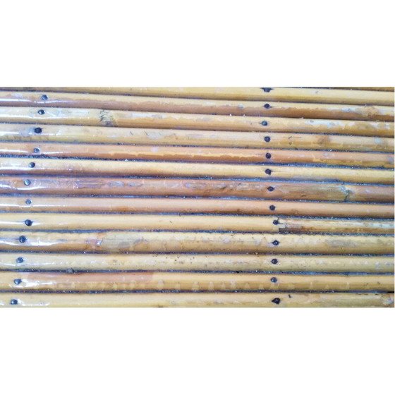 Image 1 of Vintage table in rush and bamboo, 1950