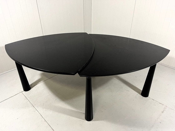 Image 1 of Black Ash Extendable Dining Table 1980-90'S