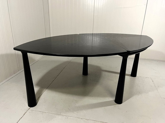 Image 1 of Black Ash Extendable Dining Table 1980-90'S