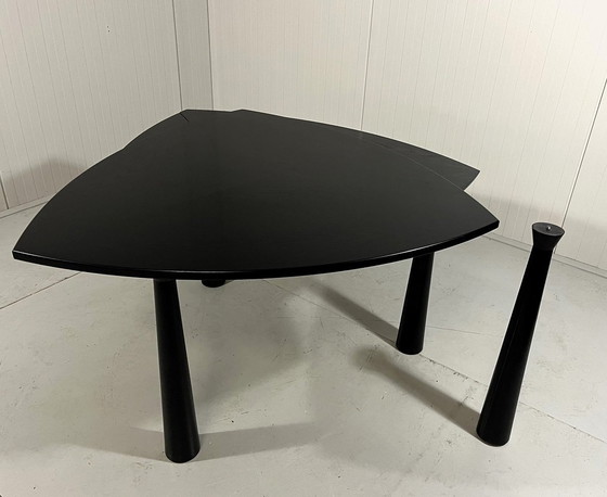 Image 1 of Black Ash Extendable Dining Table 1980-90'S