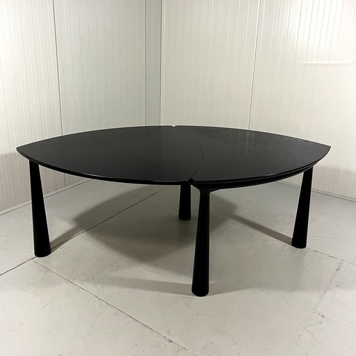 Black Ash Extendable Dining Table 1980-90'S