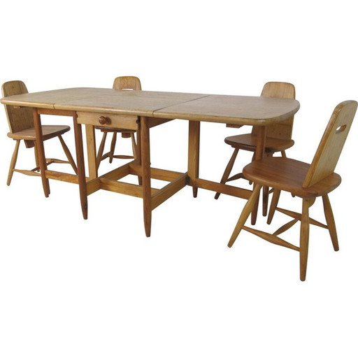 Vintage dining Set by Eero Aarnio for Laukaan Puu scandinavian 1960s