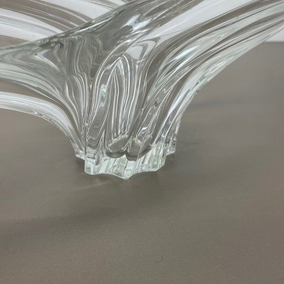 Image 1 of Vintage floral crystal glass centerpiece by Art Vannes, France 1970