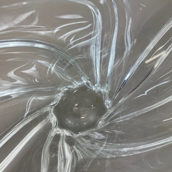 Image 1 of Vintage floral crystal glass centerpiece by Art Vannes, France 1970