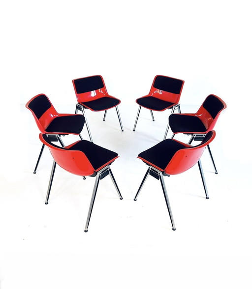 6x Modus chair, Osvaldo Borsani, Tecno '70