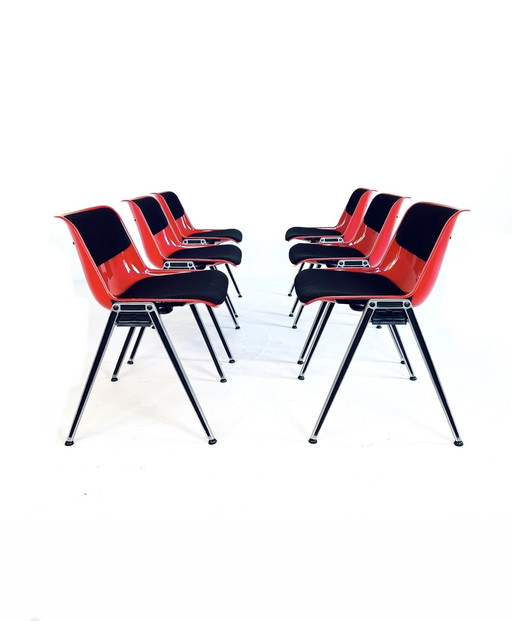 6x Modus chair, Osvaldo Borsani, Tecno '70