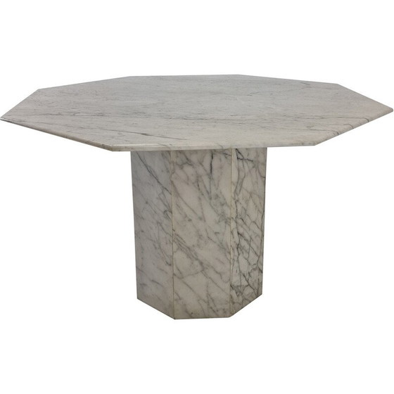 Image 1 of Vintage octagonal dining table in Carrara marble, Italy 1960