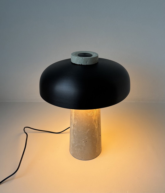 Image 1 of Audo Reverse Table Lamp Travertine Brass