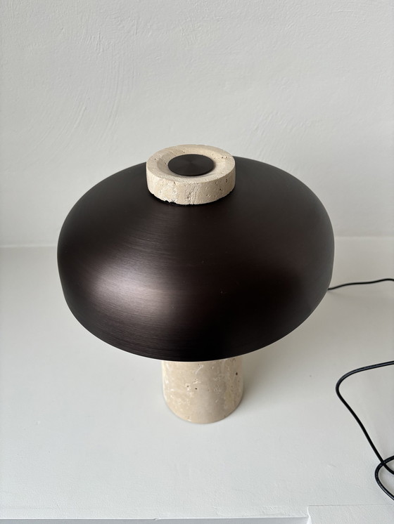 Image 1 of Audo Reverse Table Lamp Travertine Brass