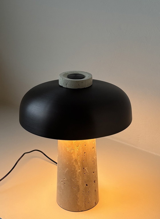 Image 1 of Audo Reverse Table Lamp Travertine Brass