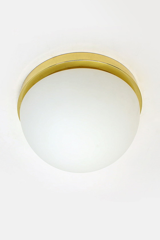 Image 1 of Glasshutte Limburg Large gold round Ceiling light