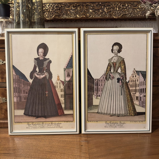 Image 1 of 2x women in traditional costume wall decoration