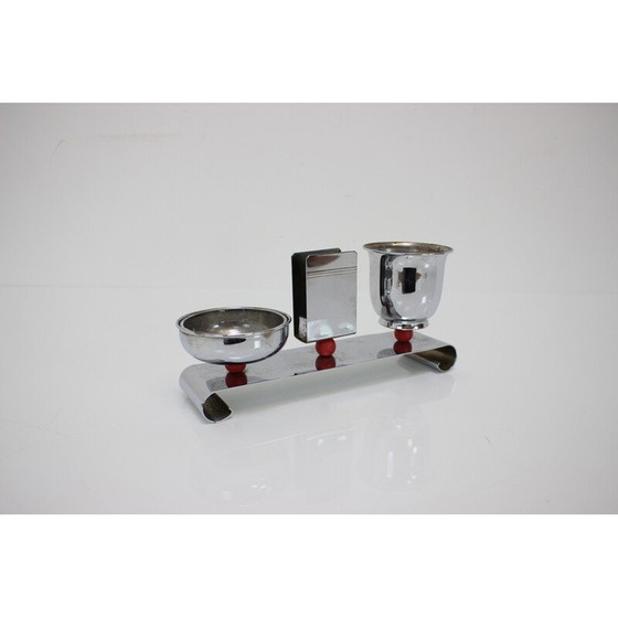 Image 1 of Set da fumo cromato Art Déco vintage, Cecoslovacchia 1930